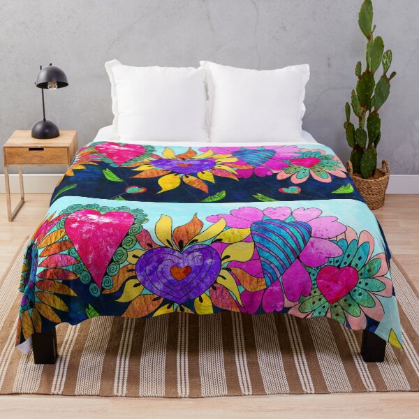 Item preview, Floral Love Colorful Heart Flower Garden Art designed and sold by Sharon Cummings Art.