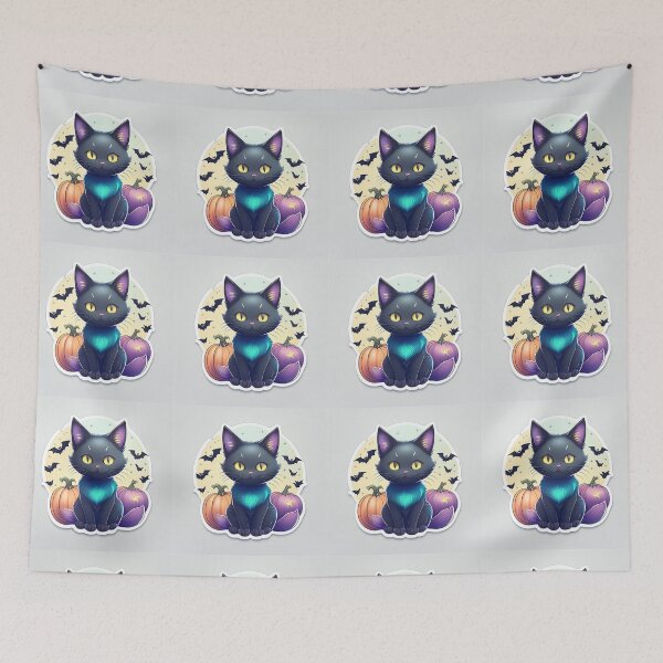 Item preview, Cute Halloween Cat Sticker designed and sold by CatStickershere.