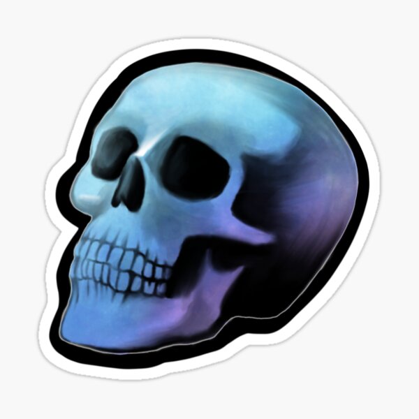 Blue Skull Sticker