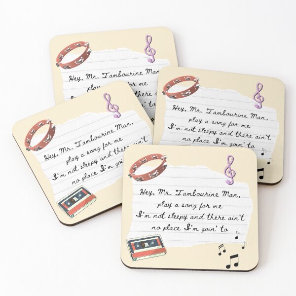 Item preview, Mr Tambourine Man 1960s Lyric Print designed and sold by Femme Pastel Collective.