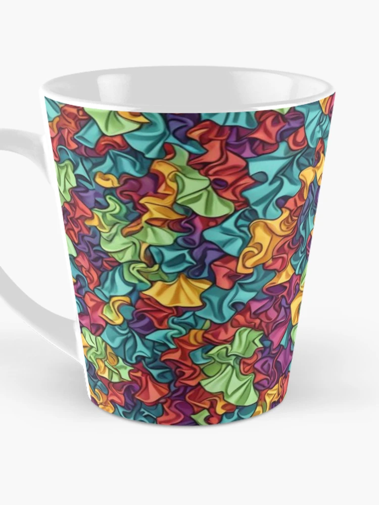 Thumbnail 3 of 4, Coffee Mug, Abstract Colorful Ruffle Pattern designed and sold by calibrit.