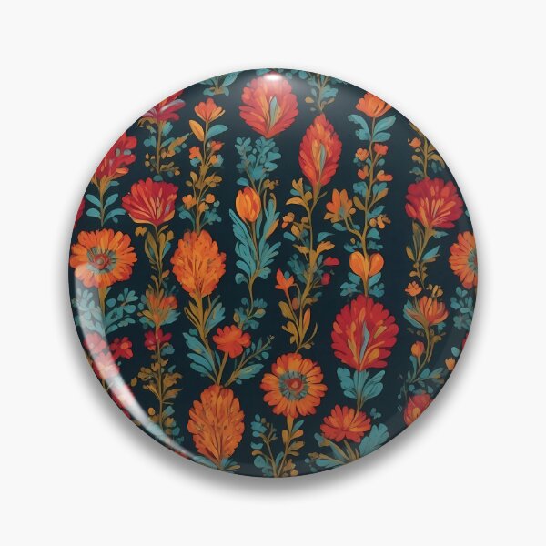 Item preview, Orange and red floral patten designed and sold by FocusedArt.