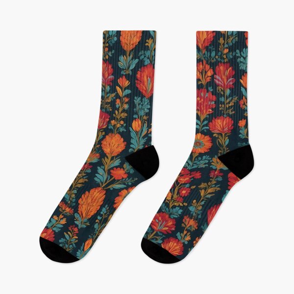 Item preview, Orange and red floral patten designed and sold by FocusedArt.