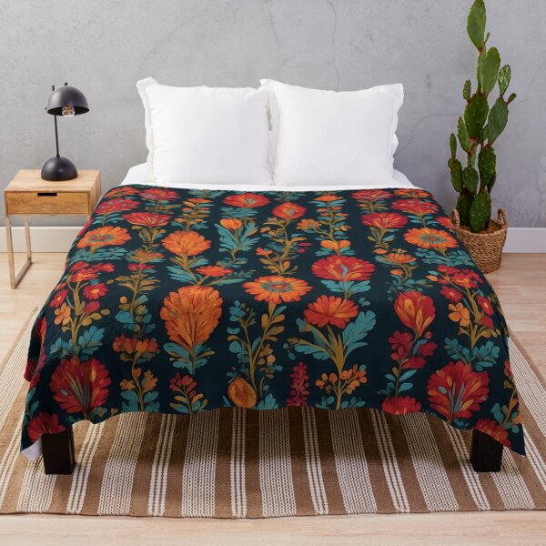 Item preview, Orange and red floral patten designed and sold by FocusedArt.