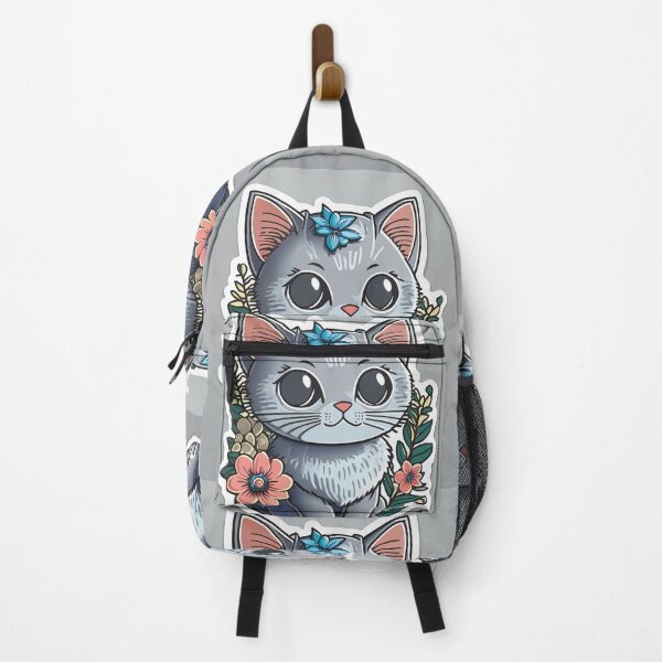 Item preview, Grey Kitten with Flowers Sticker designed and sold by CatStickershere.