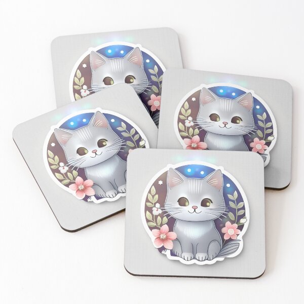 Item preview, Flower Kitten Sticker designed and sold by CatStickershere.