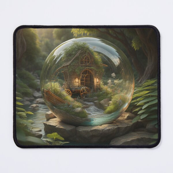 Item preview, Enchanted Glass Orb: Rustic House On Wagon Wheels designed and sold by EnchantedVista.