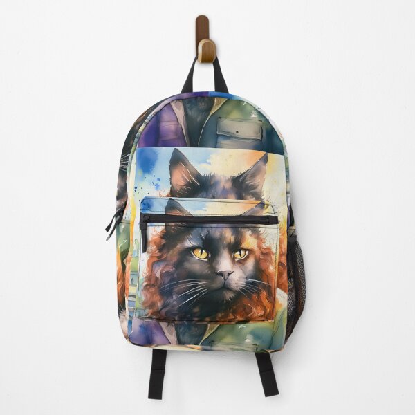 Item preview, Watercolor Black Cat Portrait Sticker  designed and sold by CatStickershere.
