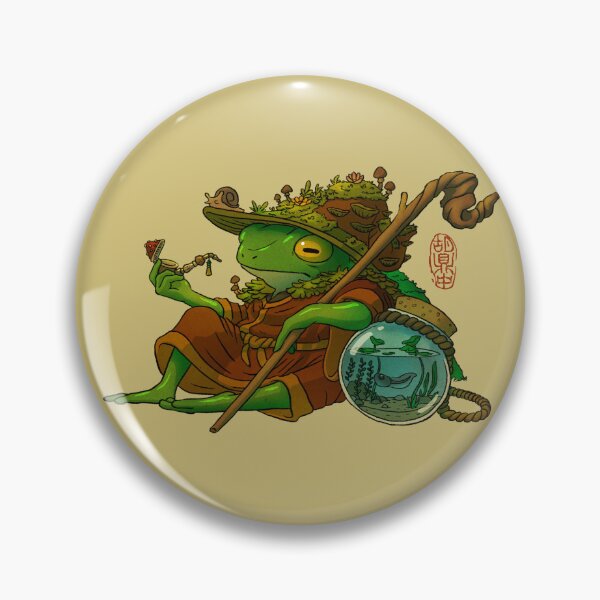 Item preview, wise wizard frog and his son artwork asian style designed and sold by DingHuArt.