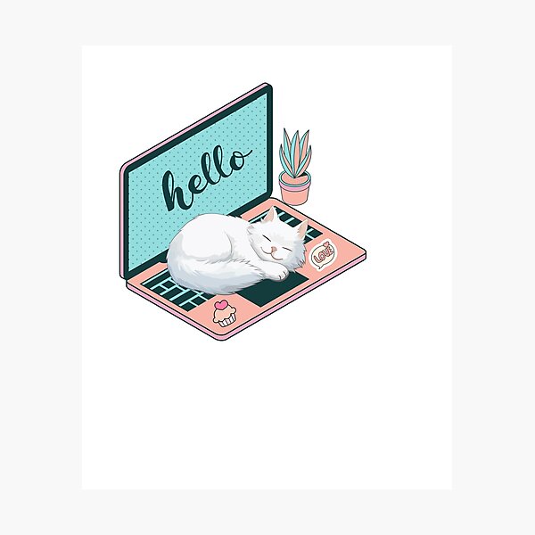 Item preview, Hello white cat designed and sold by Britishdelights.