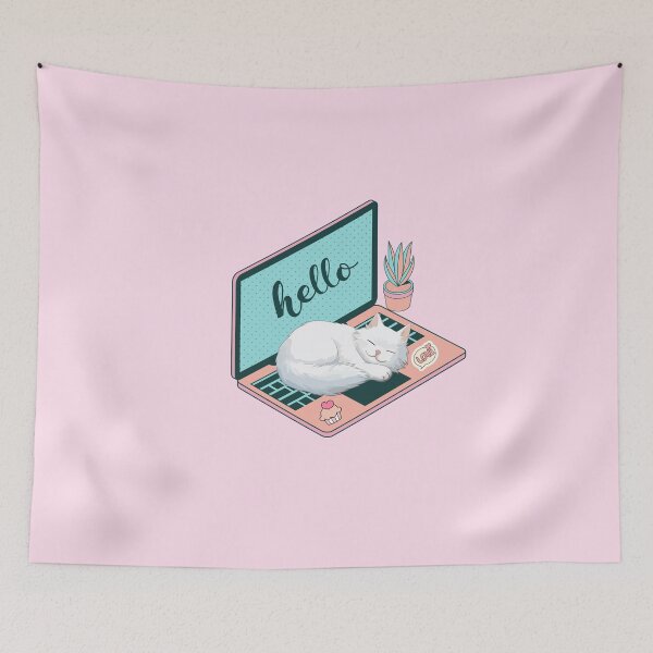 Item preview, Hello white cat designed and sold by BritishDelights.