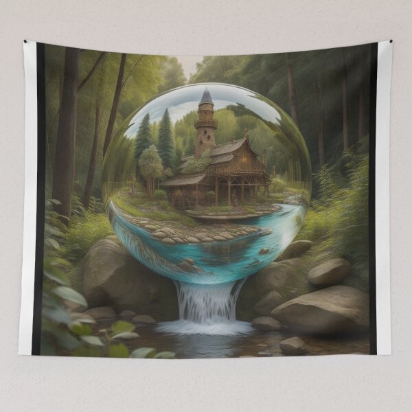 Item preview, Enchanted Rustic House Encased Within A Glass Orb designed and sold by EnchantedVista.