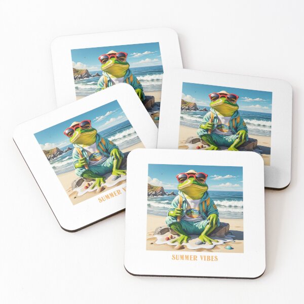 Item preview, Frog at the Beach in Summer Wear designed and sold by EmeraldCauldren.