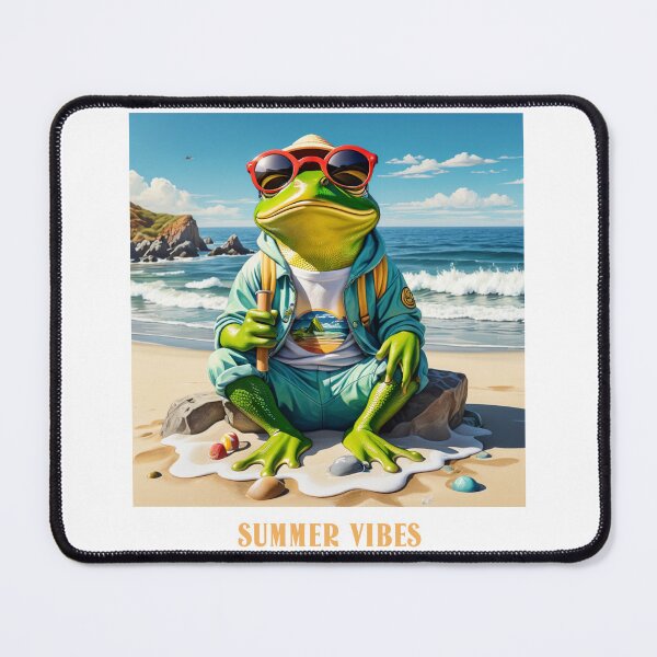 Item preview, Frog at the Beach in Summer Wear designed and sold by EmeraldCauldren.