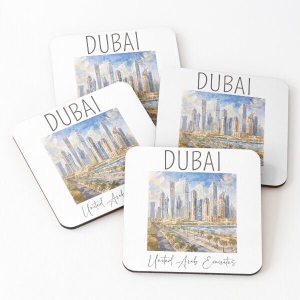 Item preview, A Watercolor Design of Dubai - United Arab Emirates designed and sold by Sketch-Shack.