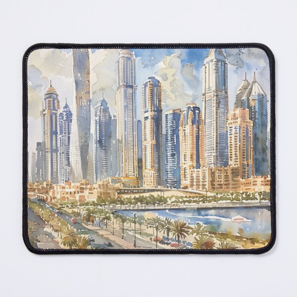 Item preview, A Watercolor Design of Dubai - United Arab Emirates designed and sold by Sketch-Shack.