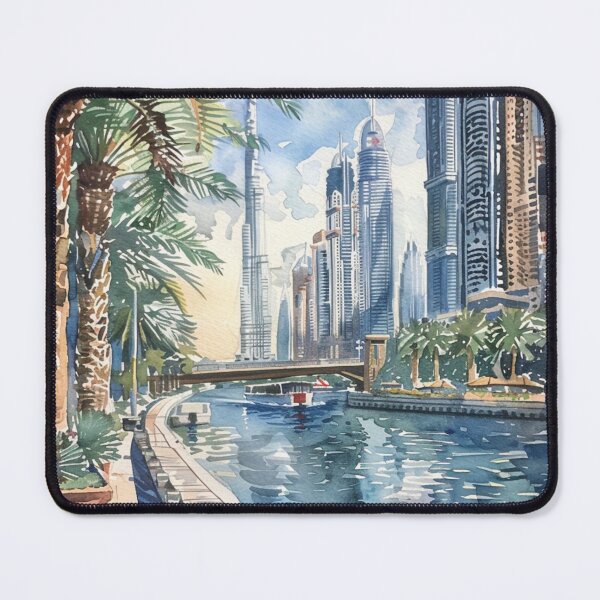 Item preview, A Watercolor Design of Dubai - United Arab Emirates designed and sold by Sketch-Shack.