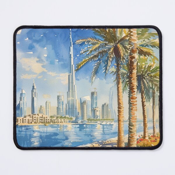 Item preview, A Watercolor Design of Dubai - United Arab Emirates designed and sold by Sketch-Shack.