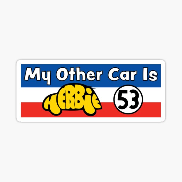 My Other Car Is Herbie The Love Bug Sticker For Sale By Monkeeland Redbubble