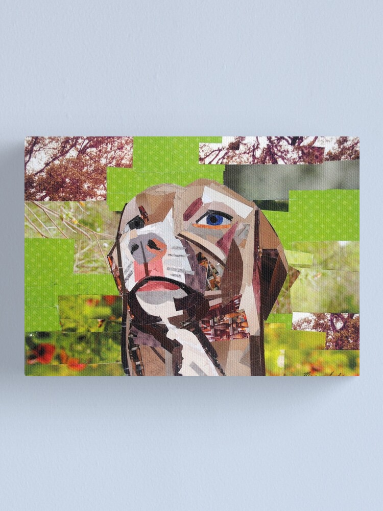 Thumbnail 2 of 3, Canvas Print, The Distracted Pit Bull designed and sold by megancoyle.