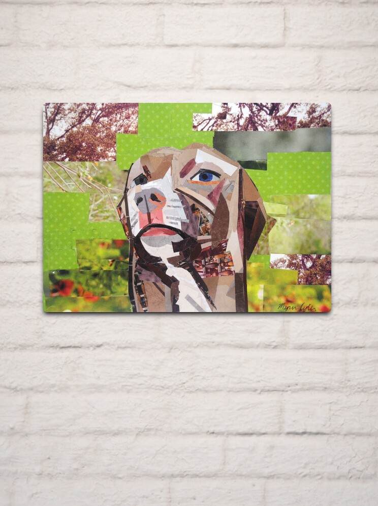 Thumbnail 2 of 4, Metal Print, The Distracted Pit Bull designed and sold by megancoyle.