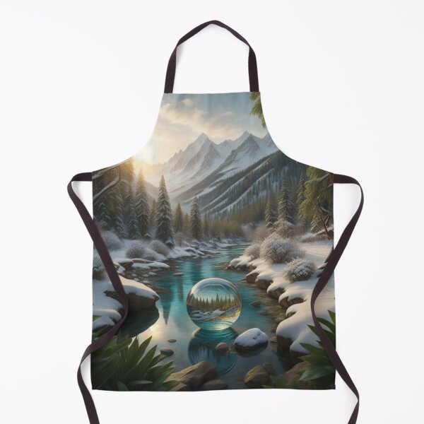 Item preview, Winter Wonderland: Snowy Mountains With Glass Orb Reflection designed and sold by EnchantedVista.