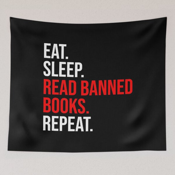 Item preview, Eat. Sleep. Read Banned Books. Repeat designed and sold by Cat Lady Designs.