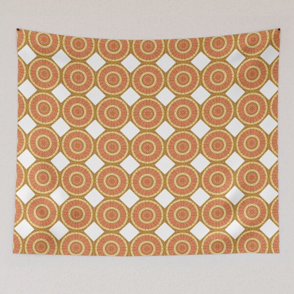 Item preview, Groovy Retro 60s 70s Orange Mandala Print designed and sold by kattakitty.