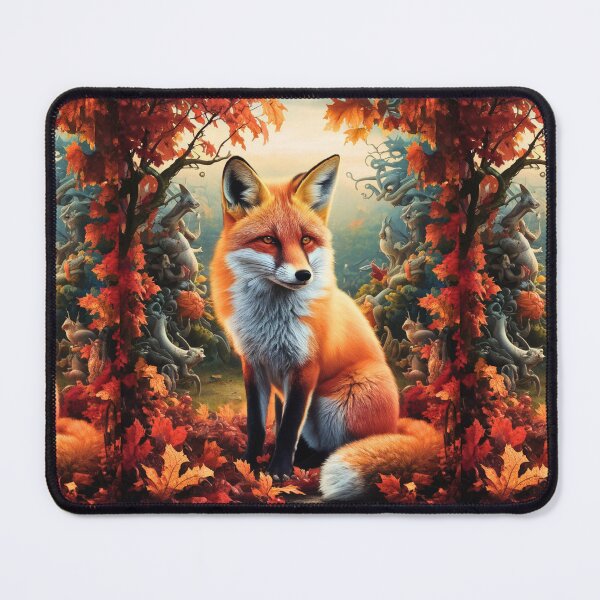 Item preview, Fox Portrait. Autumn fox, fall fox, vintage fox, fox painting, Hieronymus Bosch style designed and sold by FoxVibes.