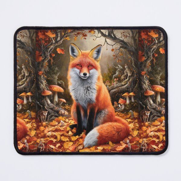 Item preview, Fox Portrait. Autumn fox, fall fox, vintage fox, fox painting, Hieronymus Bosch style designed and sold by FoxVibes.