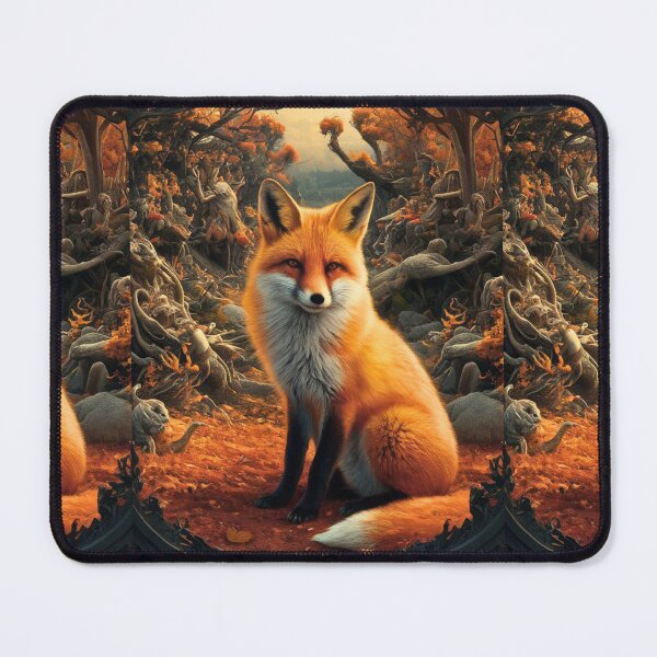Item preview, Fox Portrait. Autumn fox, fall fox, vintage fox, fox painting, Hieronymus Bosch style designed and sold by FoxVibes.
