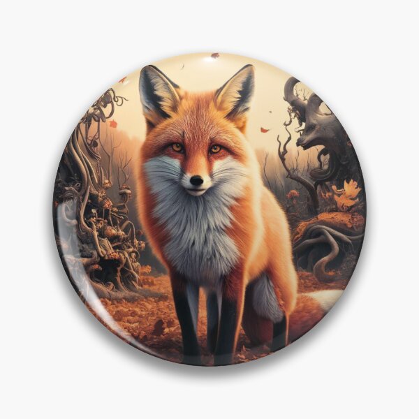 Item preview, Fox Portrait. Autumn fox, fall fox, vintage fox, fox painting, Hieronymus Bosch style designed and sold by FoxVibes.
