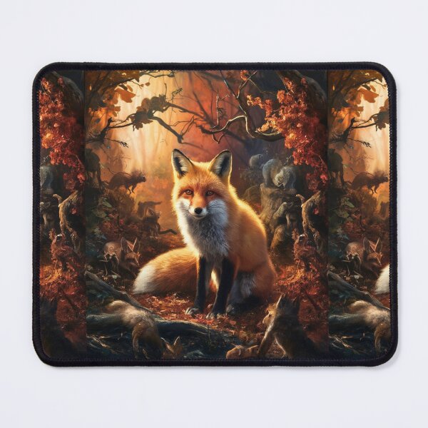 Item preview, Fox Portrait. Autumn fox, fall fox, vintage fox, fox painting, Hieronymus Bosch style designed and sold by FoxVibes.