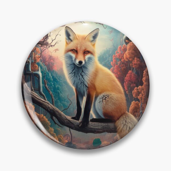 Item preview, Fox Portrait. Autumn fox, fall fox, vintage fox, fox painting, Hieronymus Bosch style designed and sold by FoxVibes.