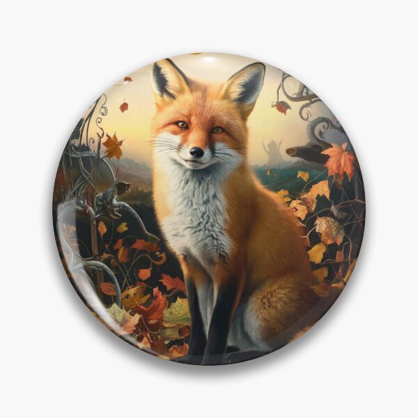 Item preview, Fox Portrait. Autumn fox, fall fox, vintage fox, fox painting, Hieronymus Bosch style designed and sold by FoxVibes.
