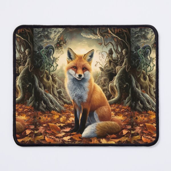 Item preview, Fox Portrait. Autumn fox, fall fox, vintage fox, fox painting, Hieronymus Bosch style designed and sold by FoxVibes.
