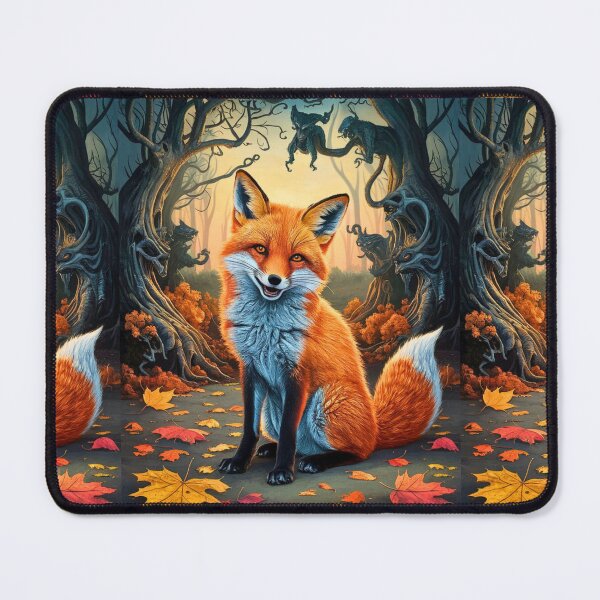 Item preview, Fox Portrait. Autumn fox, fall fox, vintage fox, fox painting, Hieronymus Bosch style designed and sold by FoxVibes.