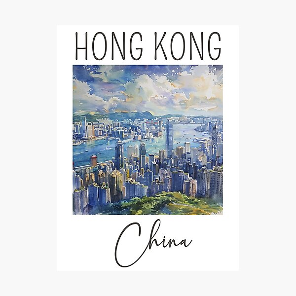 Item preview, A Watercolor Design of Hong Kong - China designed and sold by Sketch-Shack.