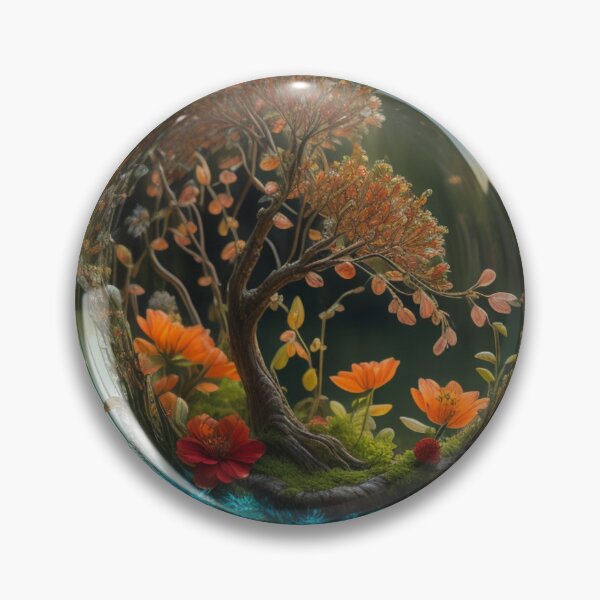 Artikelvorschau, Ruhige Gewässer: Glaskugel mit Baum und Blumen entworfen und verkauft von EnchantedVista.
