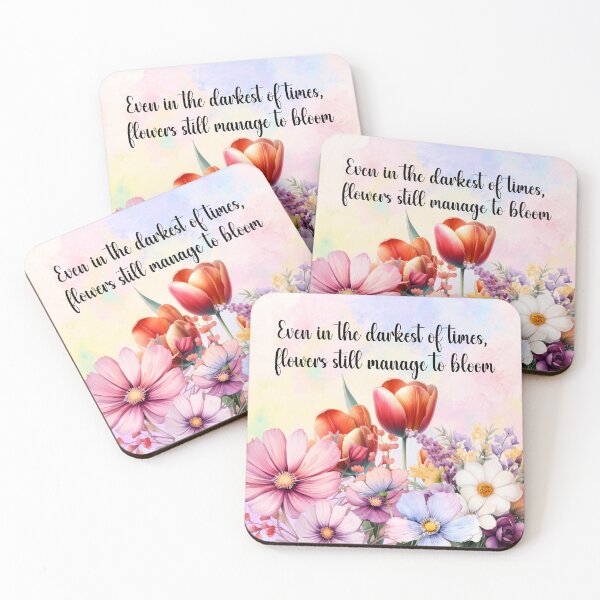 Artikelvorschau, Blumen blühen positives Zitat entworfen und verkauft von Fantacaroo Designs.