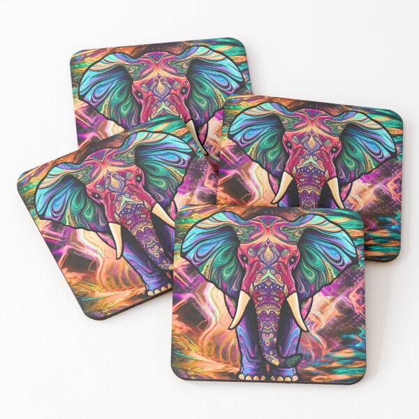 Item preview, Elephant Silhouette. Psychedelic elephant, Fantasy Elephant, colorful elephant designed and sold by ElephantVibes.