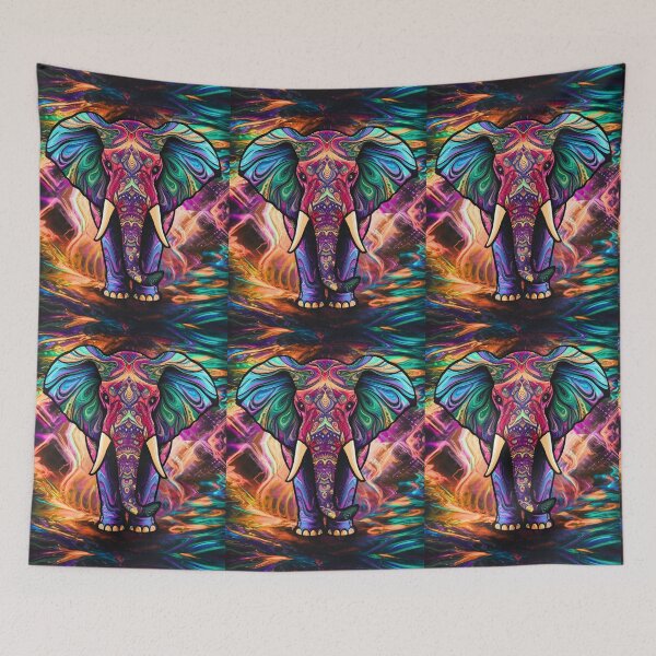 Item preview, Elephant Silhouette. Psychedelic elephant, Fantasy Elephant, colorful elephant designed and sold by ElephantVibes.