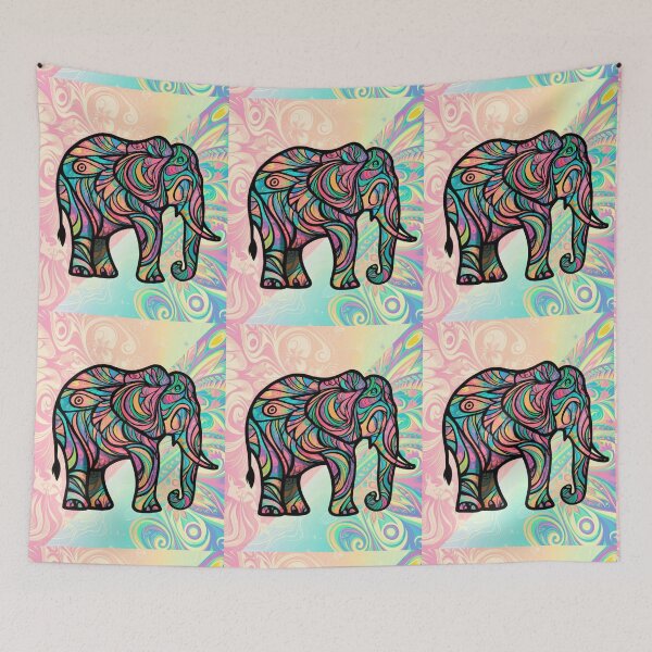 Item preview, Elephant Silhouette. Psychedelic elephant, Fantasy Elephant, colorful elephant designed and sold by ElephantVibes.
