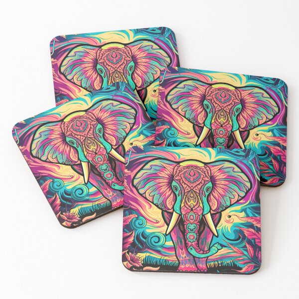 Item preview, Elephant Silhouette. Psychedelic elephant, Fantasy Elephant, colorful elephant designed and sold by ElephantVibes.