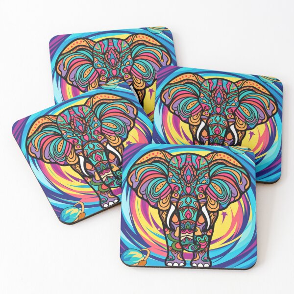 Item preview, Elephant Silhouette. Psychedelic elephant, Fantasy Elephant, colorful elephant designed and sold by ElephantVibes.