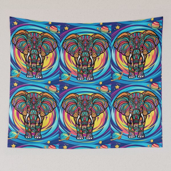Item preview, Elephant Silhouette. Psychedelic elephant, Fantasy Elephant, colorful elephant designed and sold by ElephantVibes.