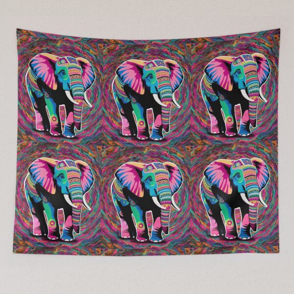 Item preview, Elephant Silhouette. Psychedelic elephant, Fantasy Elephant, colorful elephant designed and sold by ElephantVibes.