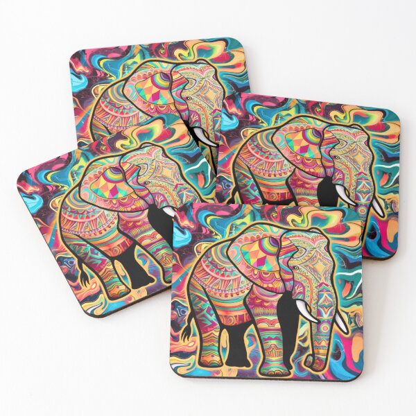 Item preview, Elephant Silhouette. Psychedelic elephant, Fantasy Elephant, colorful elephant designed and sold by ElephantVibes.