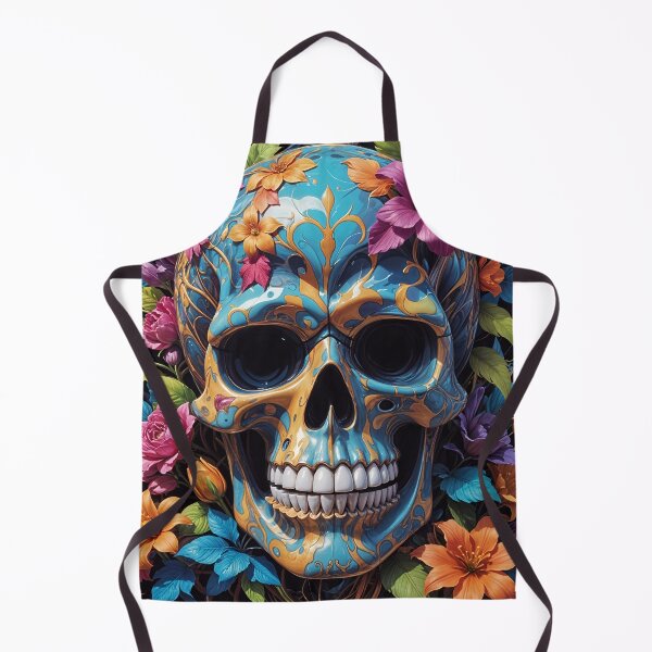 Item preview, Blue Skull With Colorful Flowers designed and sold by TheArtOfPat.