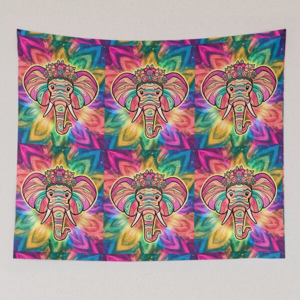 Item preview, Elephant Silhouette. Psychedelic elephant, Fantasy Elephant, colorful elephant designed and sold by ElephantVibes.